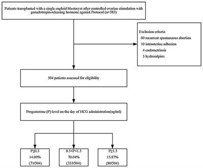 Effects of trigger-day progesterone in the preimplantation genetic testing cycle on the embryo quality and pregnancy outcomes of the subsequent first frozen-thawed blastocyst transfer